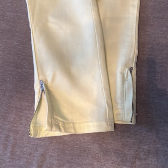 Long Tall Sally Yellow Lightweight Denim Pedal Pushers Zipper Ankle - Picture 3 of 4